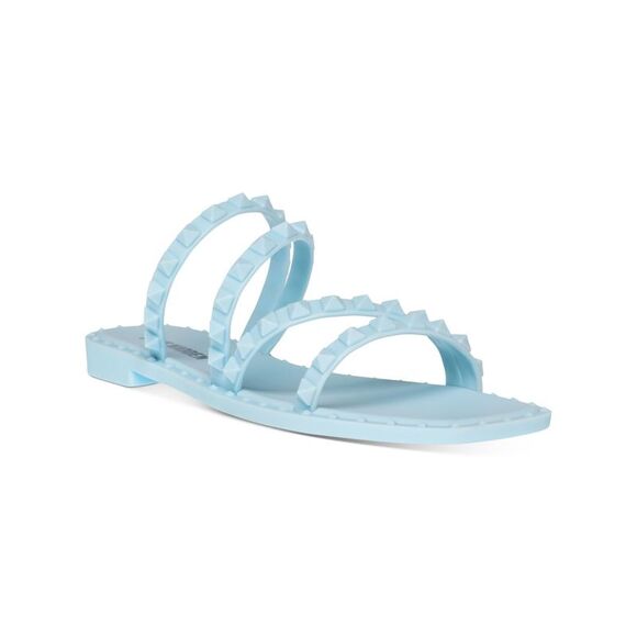 NWT STEVE MADDEN Womens Light Blue Skyler-j Slip On Slide Sandals Shoes 6 M - Picture 1 of 5